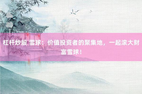 杠杆炒股 雪球：价值投资者的聚集地，一起滚大财富雪球！