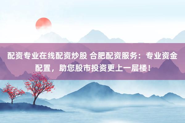 配资专业在线配资炒股 合肥配资服务：专业资金配置，助您股市投资更上一层楼！
