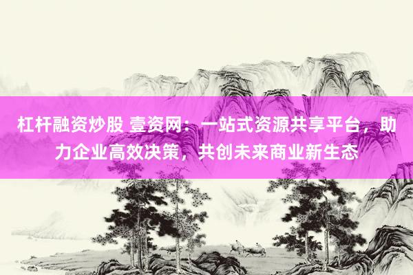 杠杆融资炒股 壹资网：一站式资源共享平台，助力企业高效决策，共创未来商业新生态