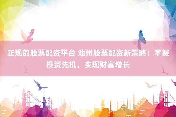 正规的股票配资平台 池州股票配资新策略：掌握投资先机，实现财富增长