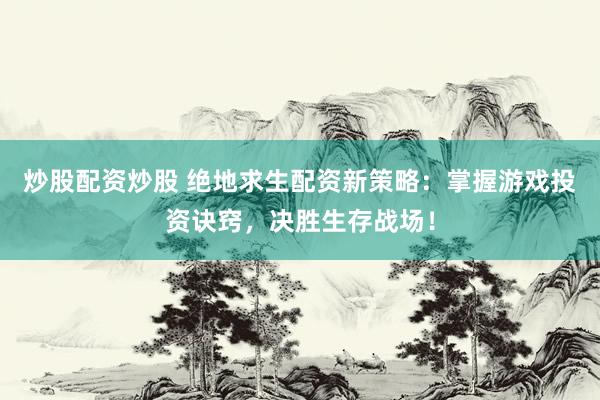 炒股配资炒股 绝地求生配资新策略：掌握游戏投资诀窍，决胜生存战场！