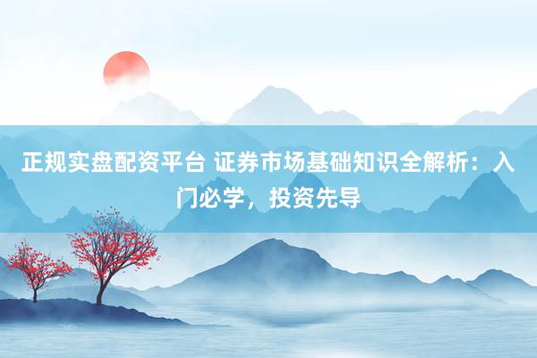 正规实盘配资平台 证券市场基础知识全解析：入门必学，投资先导