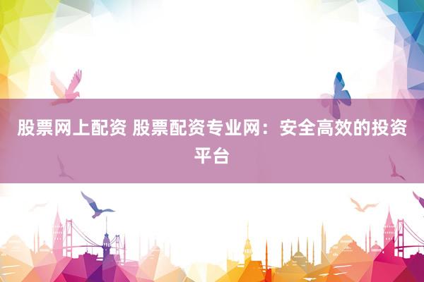 股票网上配资 股票配资专业网：安全高效的投资平台