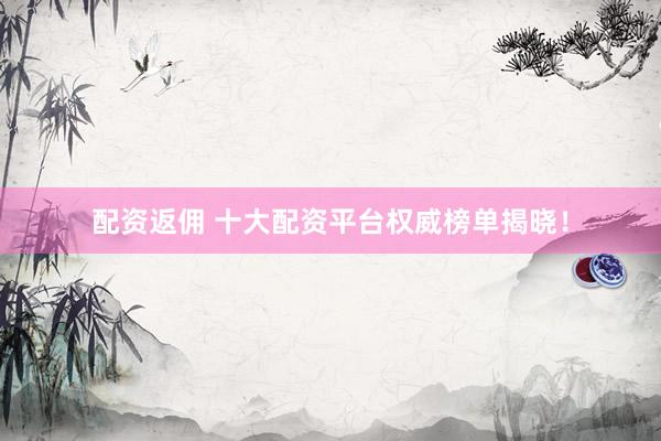 配资返佣 十大配资平台权威榜单揭晓！