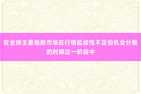 在全球主要指数市场在行情延续性不足但机会分散的时期这一阶段中