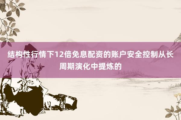 结构性行情下12倍免息配资的账户安全控制从长周期演化中提炼的