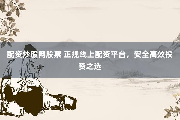 配资炒股网股票 正规线上配资平台，安全高效投资之选