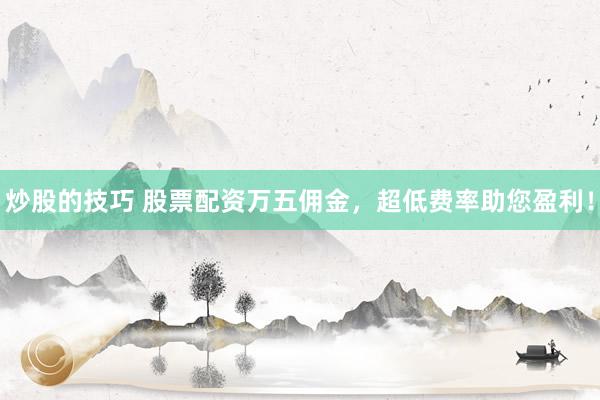 炒股的技巧 股票配资万五佣金，超低费率助您盈利！