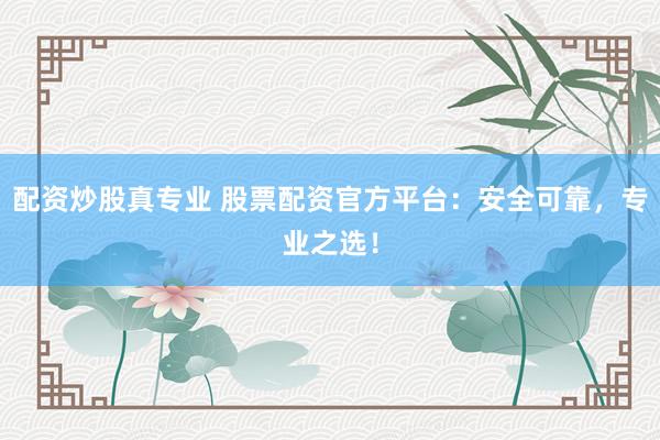 配资炒股真专业 股票配资官方平台：安全可靠，专业之选！